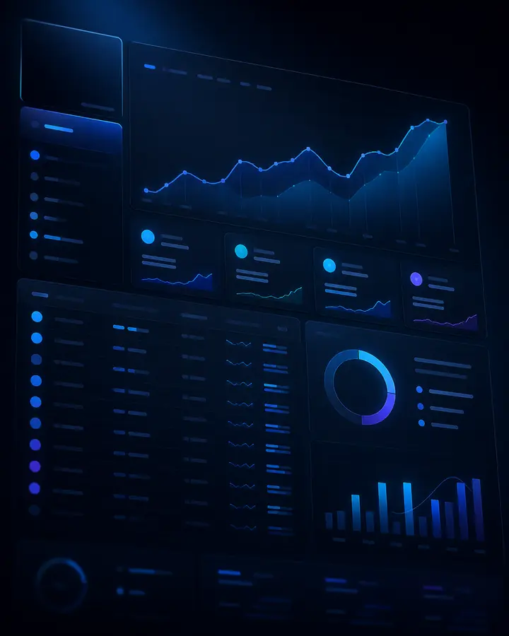 Exemplo visual de um dashboard financeiro empresarial